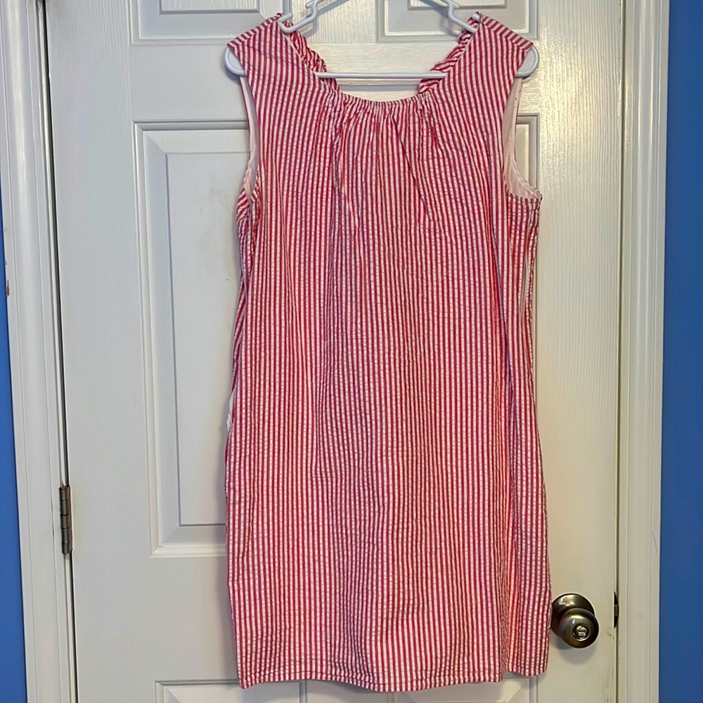 Pink Seersucker Dress with Pockets